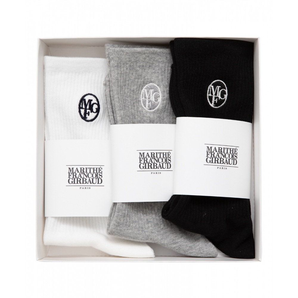 マリテ・フランソワ・ジルボー 3パック刺繍ソックスマルチ