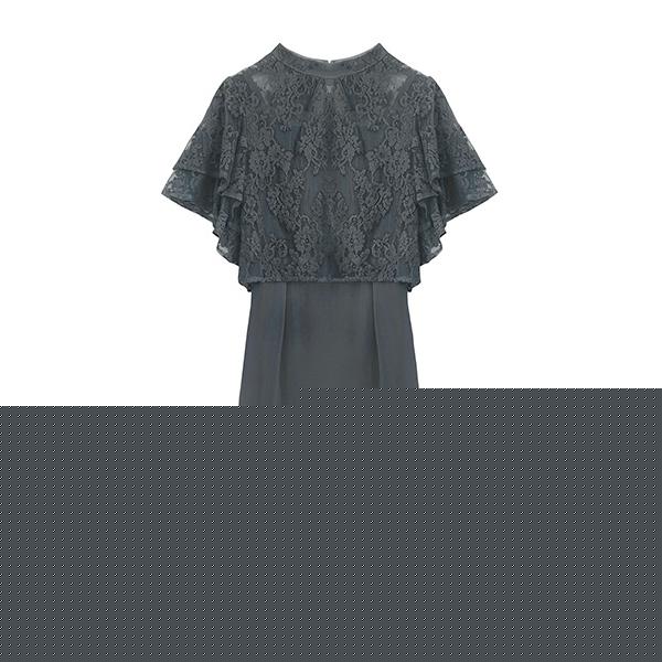 パーティードレス ドレス 結婚式 ワンピースドレス 大きいサイズ 20代 30代 40代 ロング丈 ロングドレス トップス ワンピース レース 透け感 フレア袖 yj188603