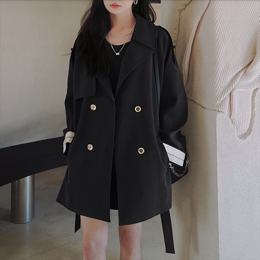 アウター コート 2色 羽織り ロングコート トレンチコート 袖あり 長袖 Vネック フレア Aライン 無地 バイカラー ドレープ かわいい 大人可愛い 綺麗 シンプル カジュアル 大人