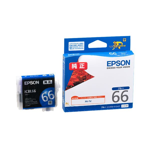 (まとめ) エプソン EPSON インクカートリッジ ブルー ICBL66 1個 (×10セット)