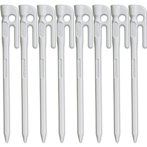 エリッゼ(ELLISSE) 鍛造ペグ エリッゼステーク 28cm ホワイト粉体塗装 8本セット MK