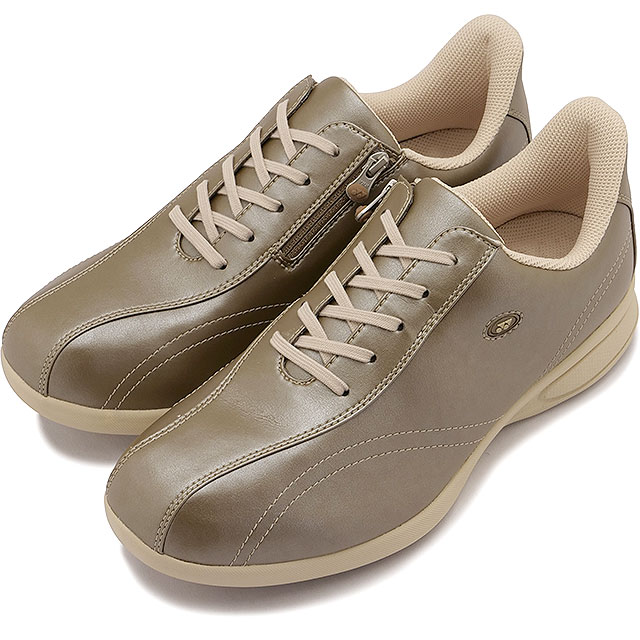 スニーカー パワークッションL130W [SHWL130W] 女性用 レディース 靴 ウォーキングシューズ ひざに優しいやわらかクッション 4.5E ワイドラスト パールカーキ 正規取扱店