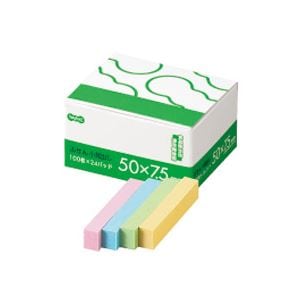 (まとめ) TANOSEE ふせん 小見出し 50×7.5mm 4色 1パック(24冊) (×30セット)