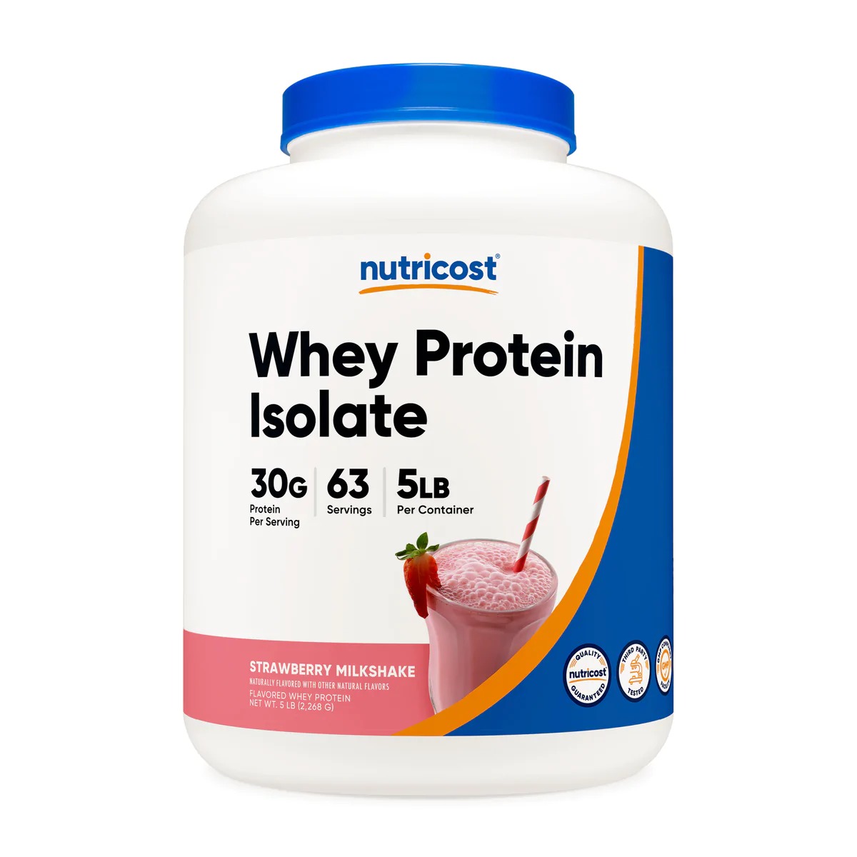 [USA] Nutricost ニュートリコスト Whey Protein Isolate Powder Strawberry (5 LB)