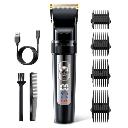 バリカン メンズ 【新モデル・有線式/無線式2WAY使用】 電動バリカン 散髪用 5段階刈り長さ調節 低騒音 高精度 ヘアカッター 自動研磨 3種スピード調節 LEDディスプレイ USB充電式 防水設