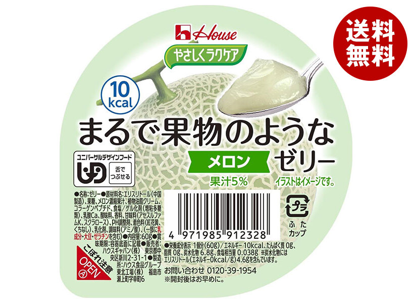 ハウス食品 やさしくラクケア まるで果物のようなゼリー メロン 60g＊48個入＊(2ケース)