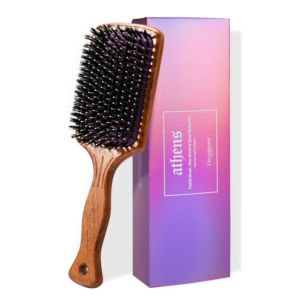 セリボンアテネ原木クッションパドルブラシゴールドピンドンモ＆ナイロンピン1個