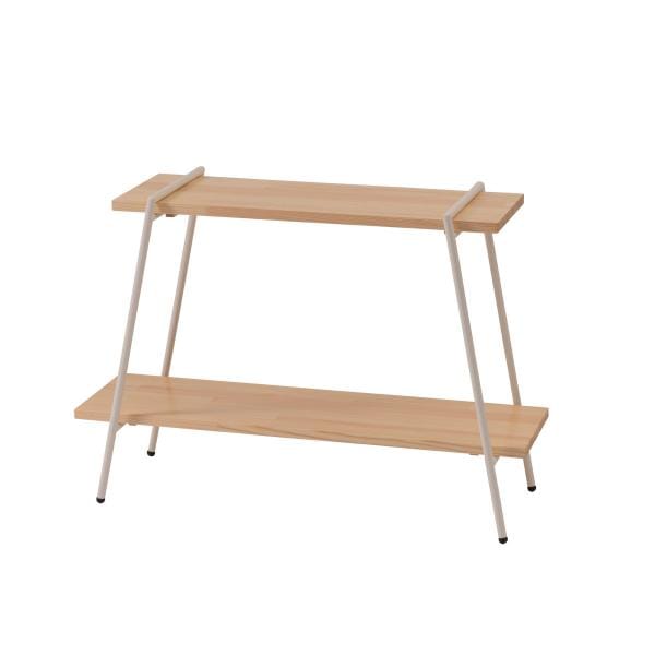 ラック 棚 収納ラック 2段 飾り台 おしゃれ スタイリッシュ モダン 北欧 シンプル 台形 スチール 脚 異素材 かっこいい インテリア 日本製 組み立て 簡単