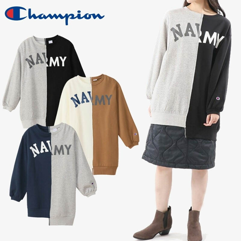 チャンピオン クルーネックスウェットシャツ (CW-U012) ウィメンズ チュニック トレーナー 国内正規品 [AA]