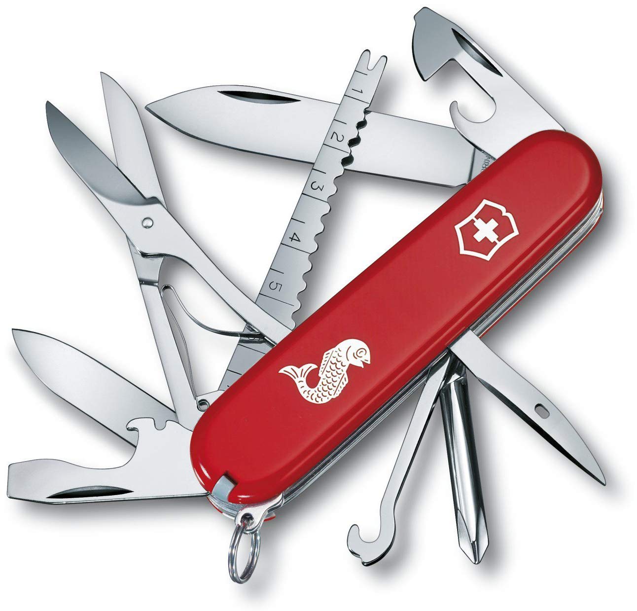 VICTORINOX(ビクトリノックス) フィッシャーマン スイス・アーミーナイフ 多機能 ナイフ 釣り アウトドア はさみとはり外し うろこ落とし スケール付き 18機能を搭載したスイス製マルチツー