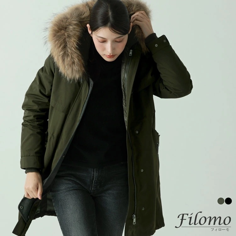 [Filomo]モッズコートファーフード付き