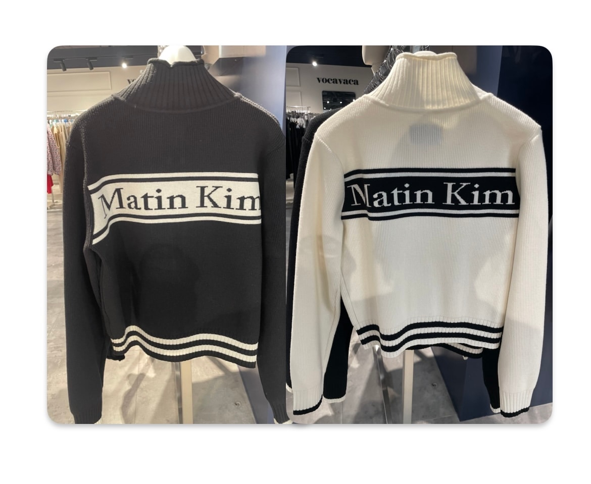 MATIN )SPELL POINT STRIPE KNIT CARDIGAN 男女共用 スペルポイントストライプニットカーディガン