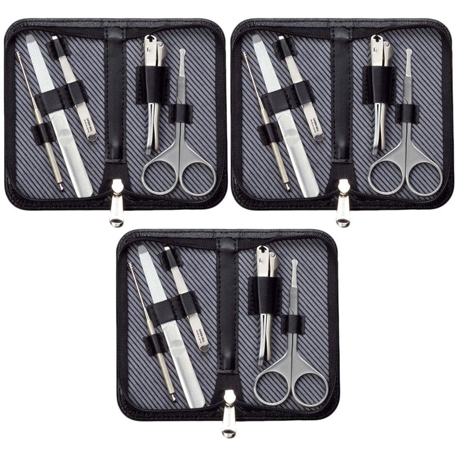 グリーンベル 匠の技 グルーミングキット SB 5点セット (3個) 日本製 爪切り 耳かき 毛抜き ネイル トラベルグッズ 衛生用品 出張 旅行