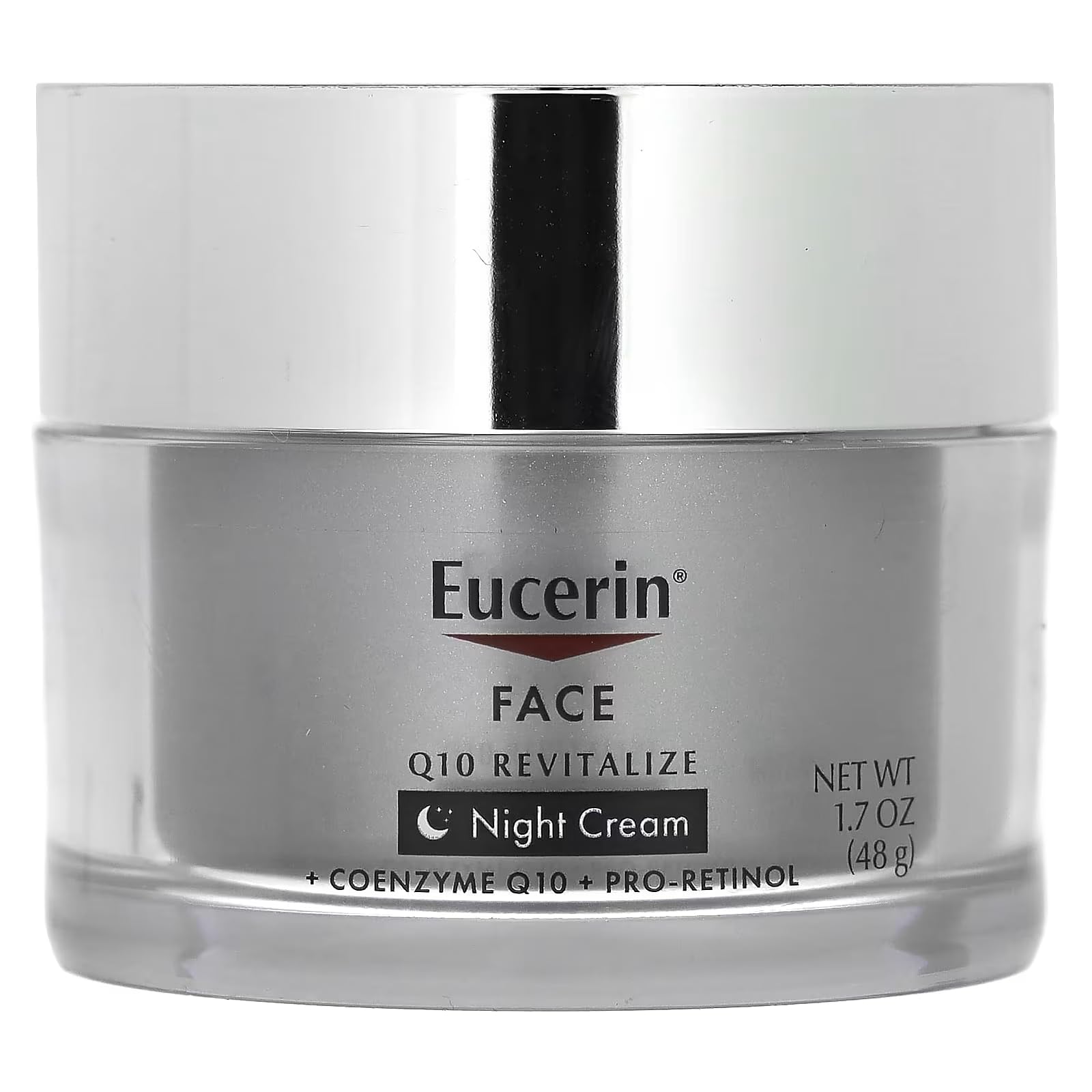 Eucerin Q10 Anti-Wrinkle Night Cream Pro-Retinol, Facial Cream for Sensitive Skin, 1.7 Oz Jar