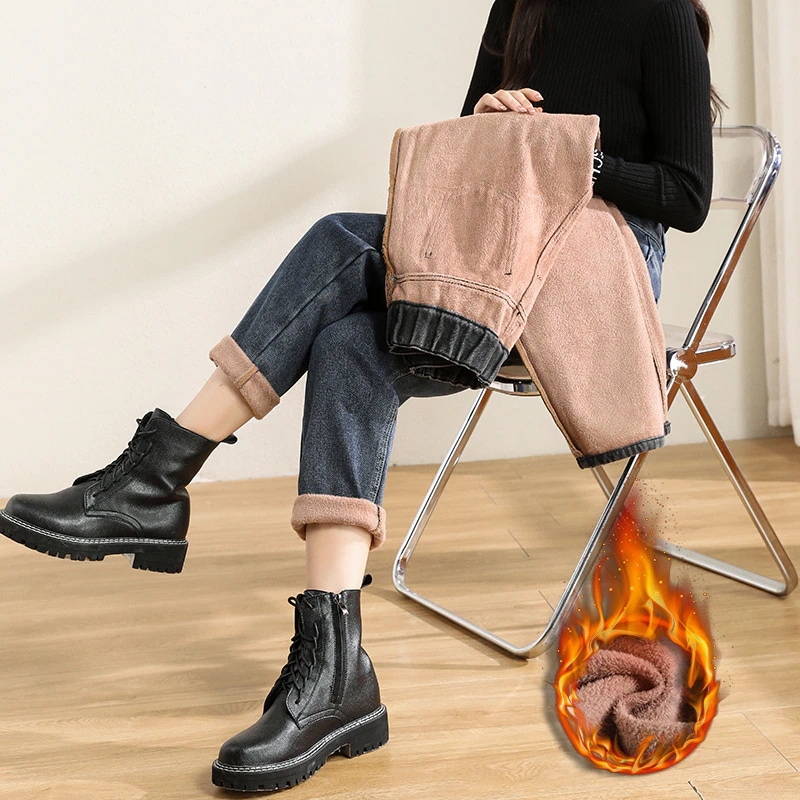 サルエルパンツ 裏起毛パンツ ハイウェスト ストレート ジョガーパンツ ジーンズ ロングパンツ 裏起毛ファッション ウォーム