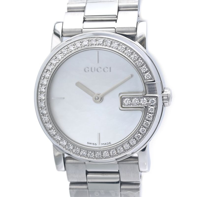 GUCCI グッチ Ｇラウンド ベゼルダイヤモンド YA101510 101L【未使用】腕時計 レディース ステンレススチール /40361
