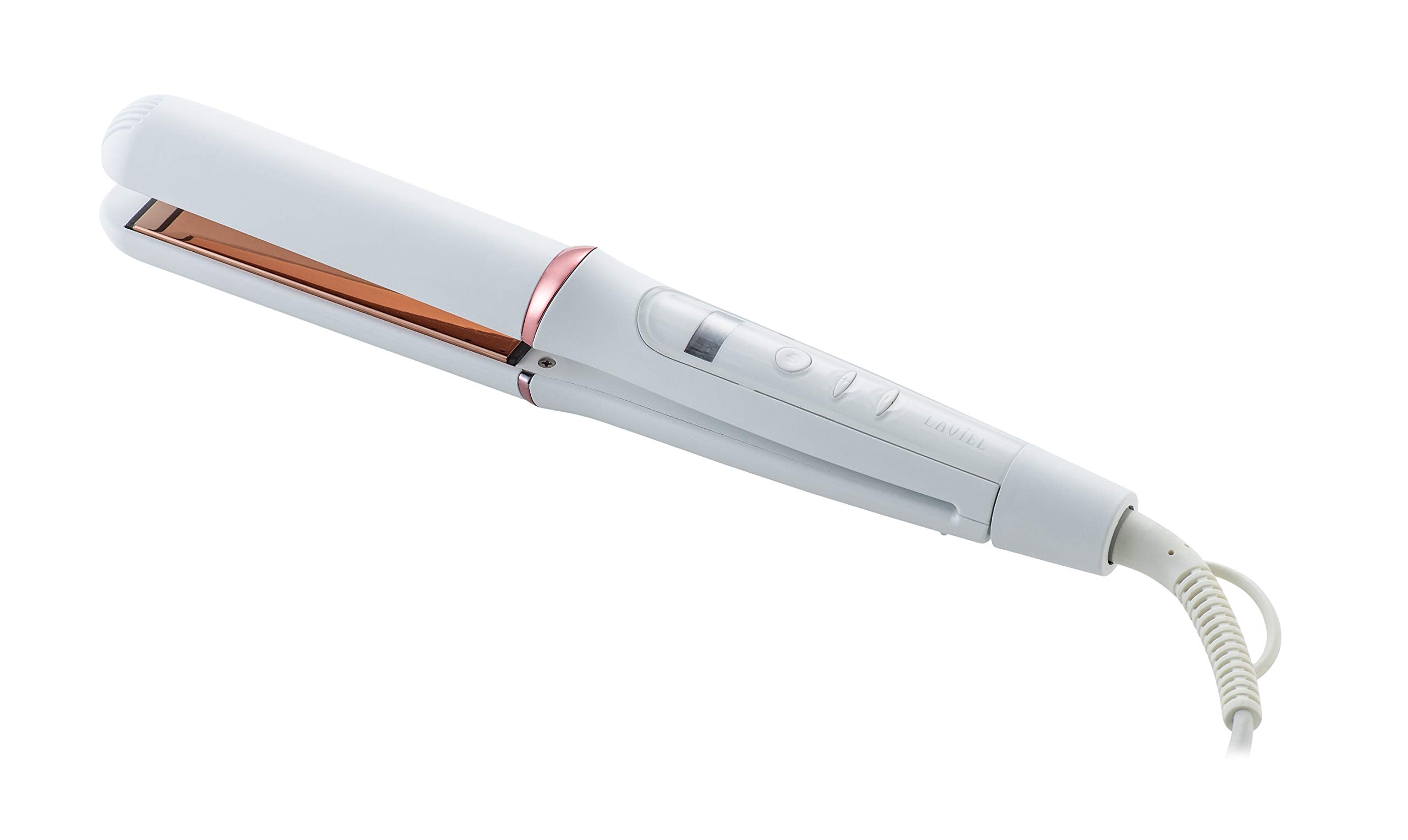 LAVIEL ヘアアイロン ストレートアイロン 海外対応 マイナスイオン 温度調節11段階 MAX200℃ ヘアケア 30分オートオフ機能 ホワイト LV-S01