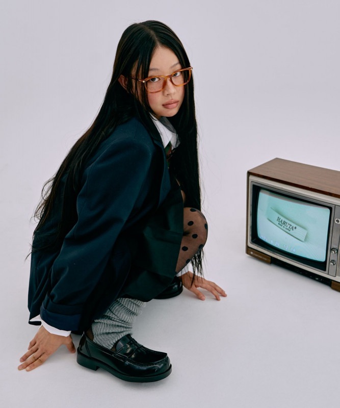 女性用PUスクエアトペニーローファーHS-4900_BLACK