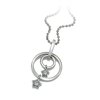 Monchua送料無料 天国の階段 TWO STAR シルバーネックレス ペンダント smtb-M送料無料-0712