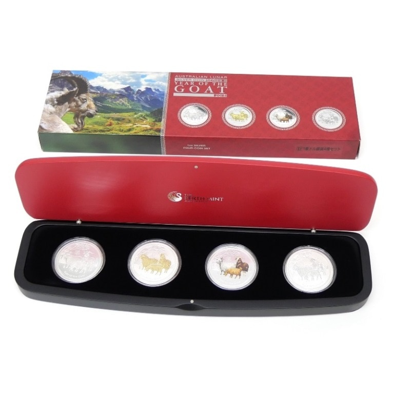 パースミント オーストラリア 干支 シープ 銀貨 羊 2015年 4枚セット 箱入り シルバーコイン(64798)