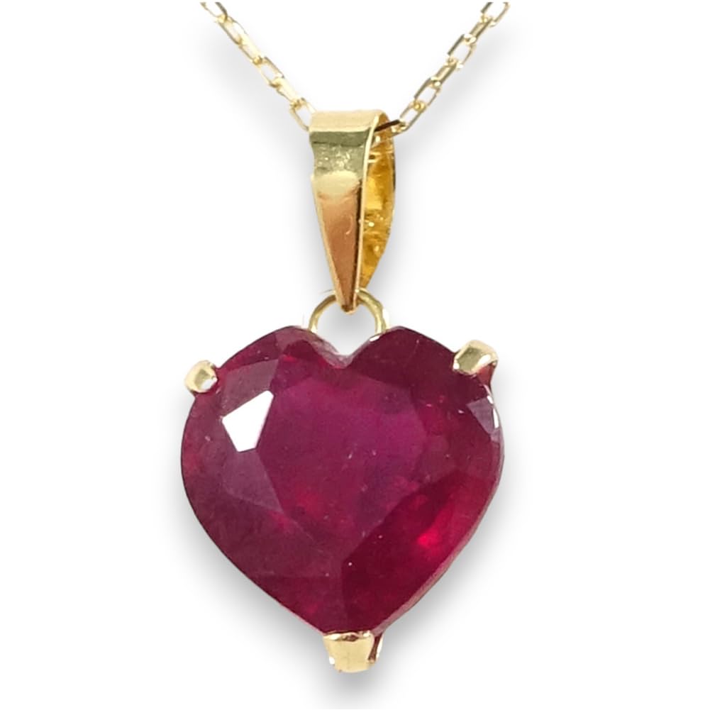 18金ルビーペンダントネックレス ハートルビー約8.0mm（約2.5ct）超大粒ストーン 7月の誕生石