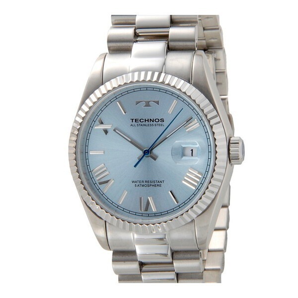 TSM921SI テクノスメンズSSメンズブレス クォーツ腕時計 (メンズウォッチ)