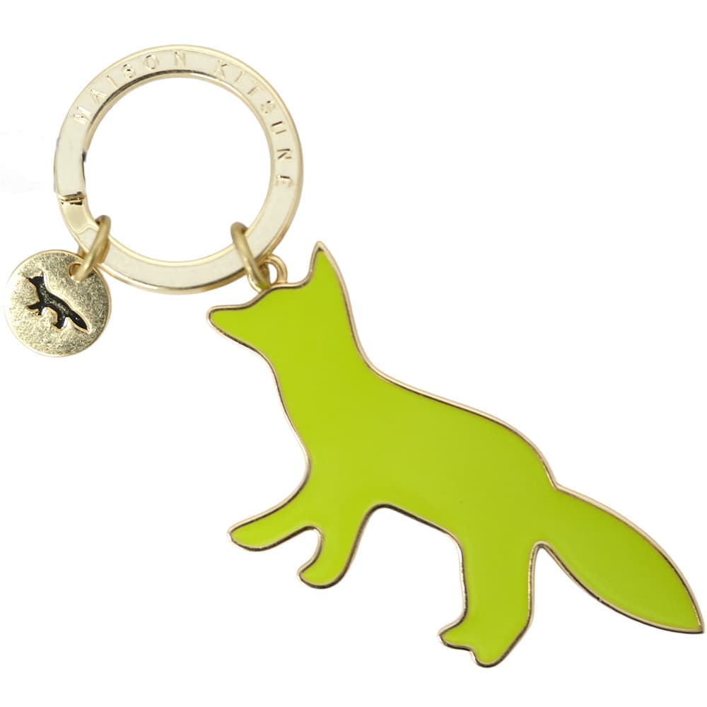 メゾンキツネ キーリング キーホルダー キーチャーム ヴィンテージ調 ライトグリーン系 MAISON KITSUNE KEY CASE CITRON VERT OW06901AM1002 150