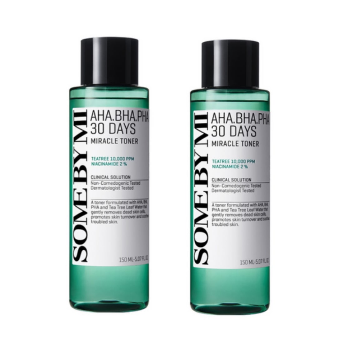 【敏感肌ケア】 AHA BHA PHA 30デイズミラクルトナー 150ml×2本 ティーツリー10000ppm ナイアシンアミド2% 角質ケア 毛穴ケア 水分保湿 低刺激 韓国産化粧水