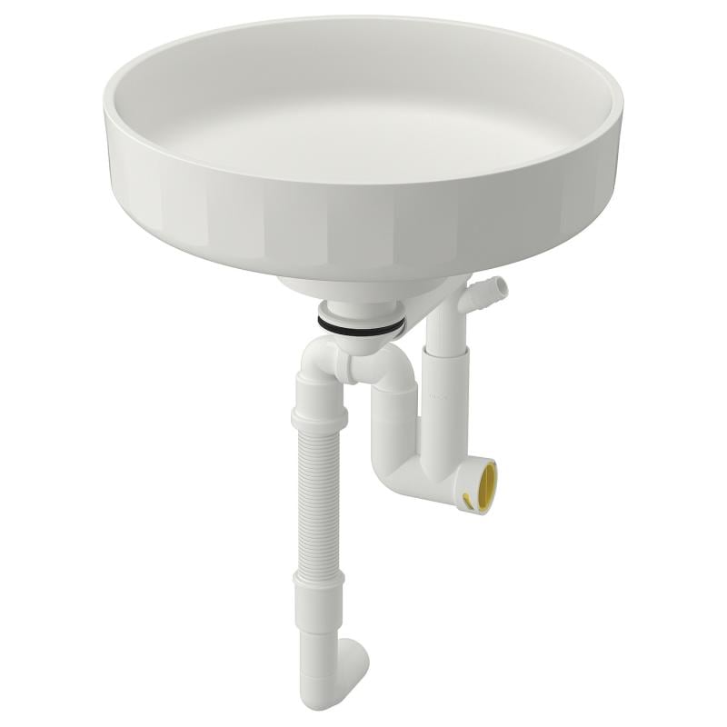 LERSJON レルション カウンタートップ用洗面ボウル 排水トラップ付き - ホワイト 38x14 cm