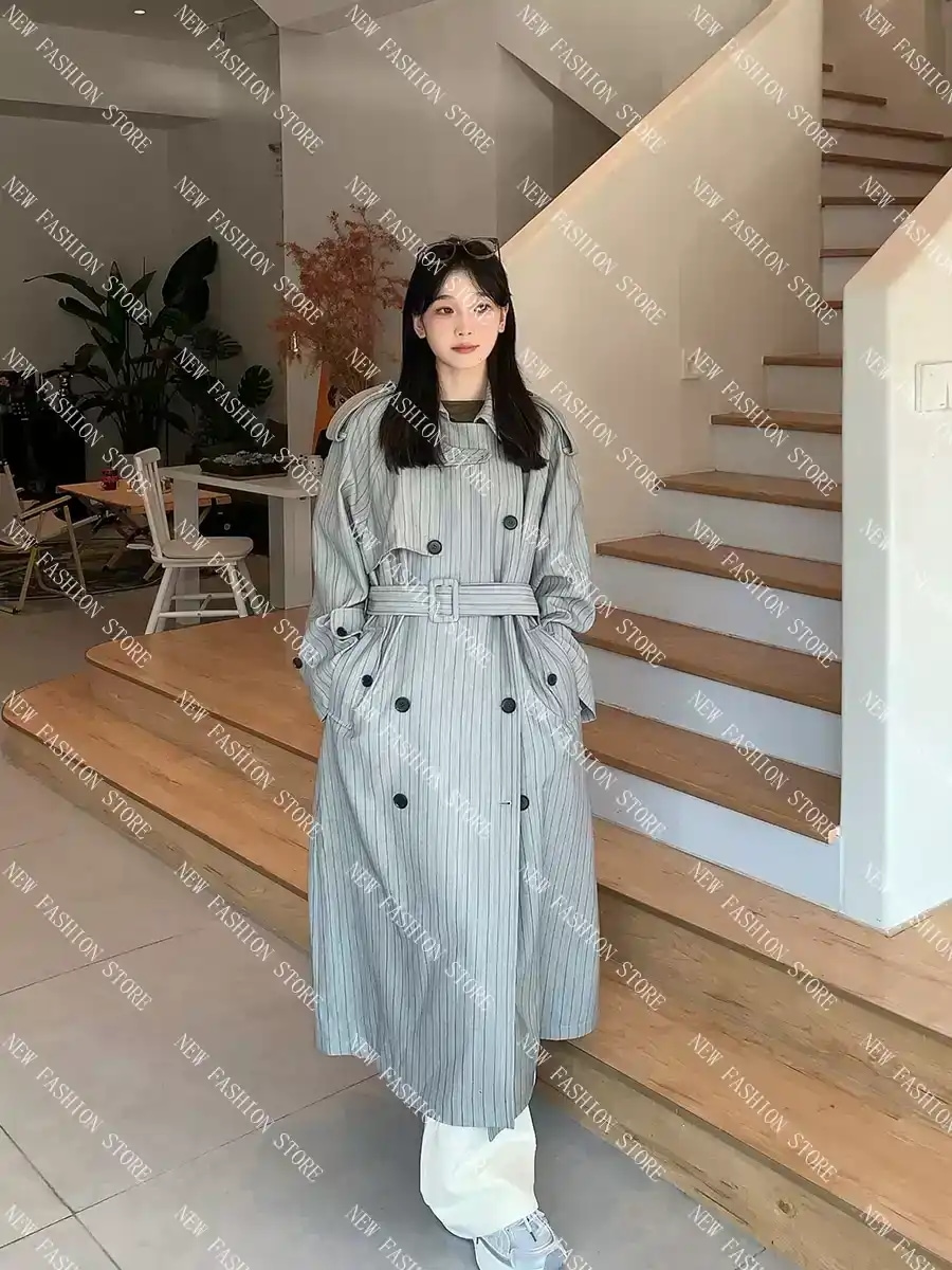 秋のゆったり高級感ミディアムコート-12