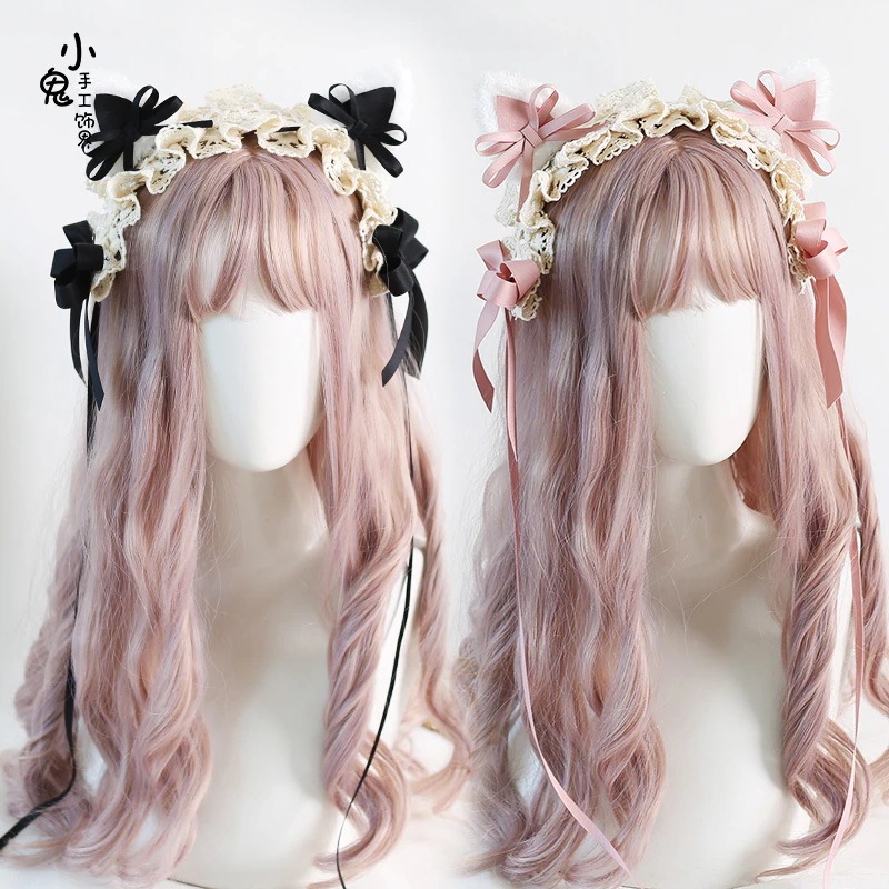 【1点ご購入 で10点プレゼントいたします】生成色ロリータ猫耳ヘアバンドリボンヘアピンkclo娘ヘアアクセ