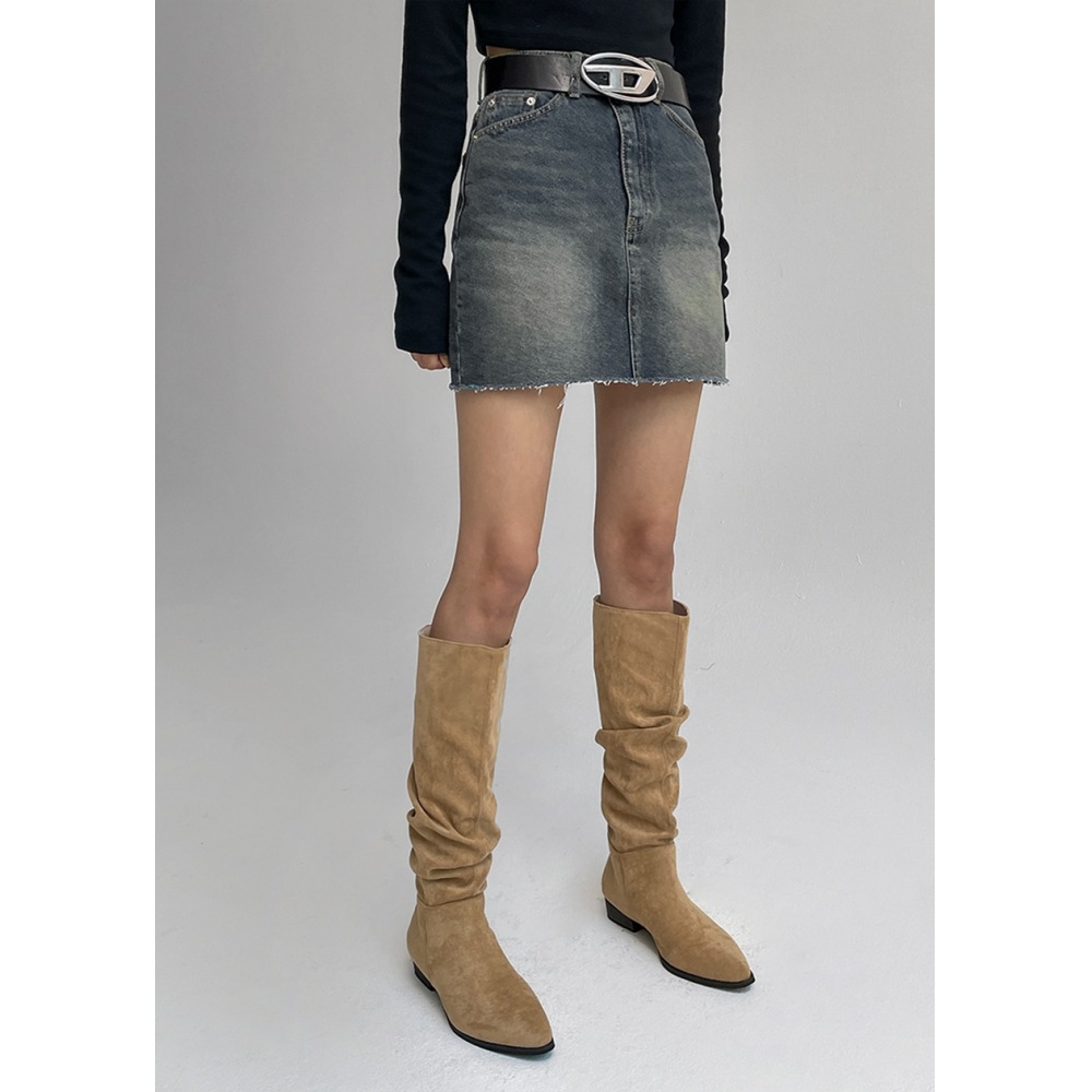 ブラックアップ【10,000枚販売】Obet ウォッシュデニムミニスカート