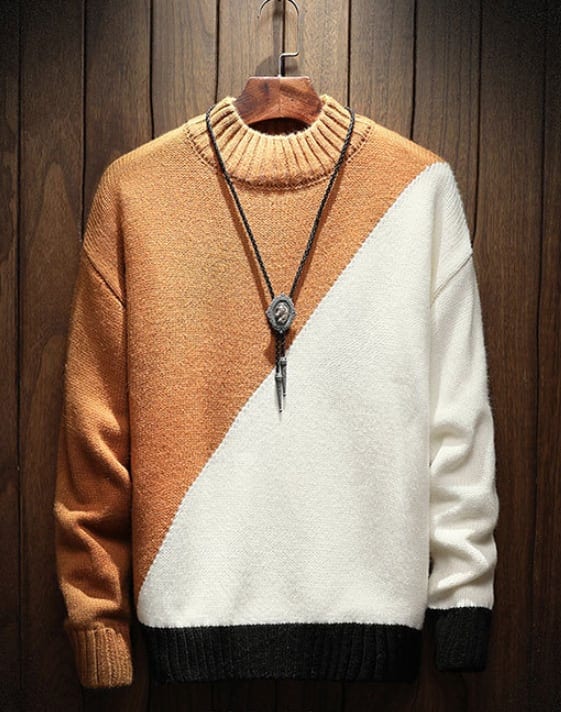 トップス 上着 人気 おすすめ おしゃれ お洒落 安い プチプラ ニット セーター 長袖 ロング ラウンドネック 丸首 ボトルネック プルオーバー 配色切替 可愛い かわいい 4,715円