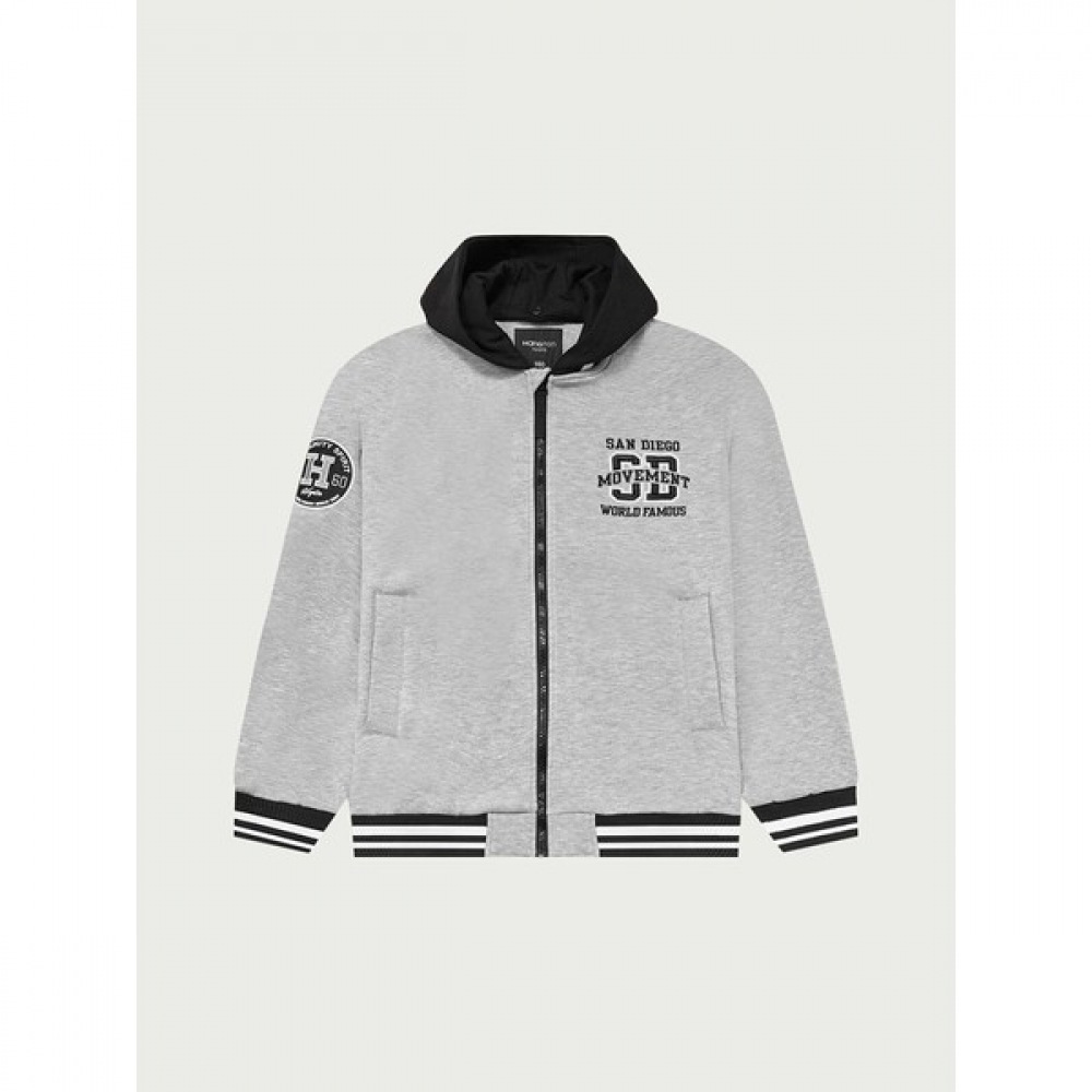 (Hangten) Hangten ティーンズフード付き取り外し可能なネオザリーバーシティジャンパー_055 (14510-010-202-69)