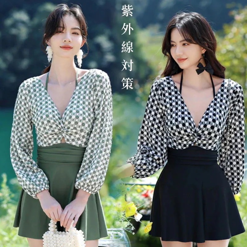 水着ワンピースレディースオールインワン体型カバー着痩せ 紫外線対策 レディース 水着 長袖 韓国ファッション ビキニ UVカット