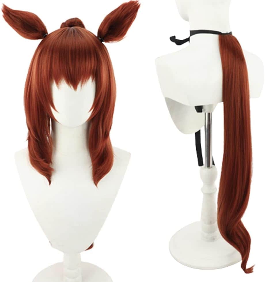 コスプレウィッグ マルゼンスキー コスプレ 耳付き 尻尾付き かつら カツラ 耐熱 演出服 アニメ 祭り ハロウィン クリスマス 学園祭 文化祭