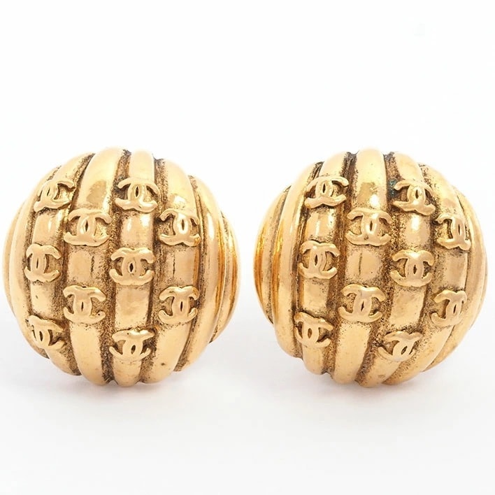 シャネル ココマーク ラウンド クリップタイプ ゴールドカラー 【イヤリング】