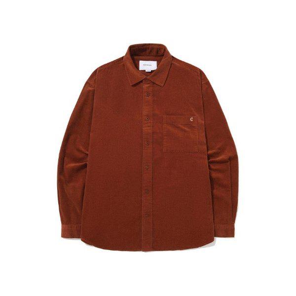 M 長袖Tシャツ CQK CO2403SH04-CE セミオーバーフィット コーデュロイシャツ キャメル