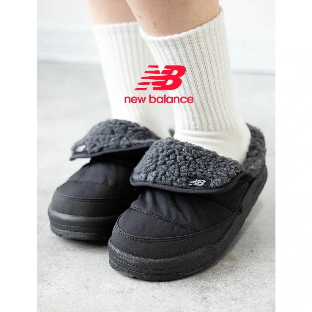 NEW BALANCE ニューバランス ボア ファー フリース ミュール サンダル スニーカー SD3405BK2 暖かい 保温 冬用 かわいい PUFLEE V2 PUFFER MEETS FLEE