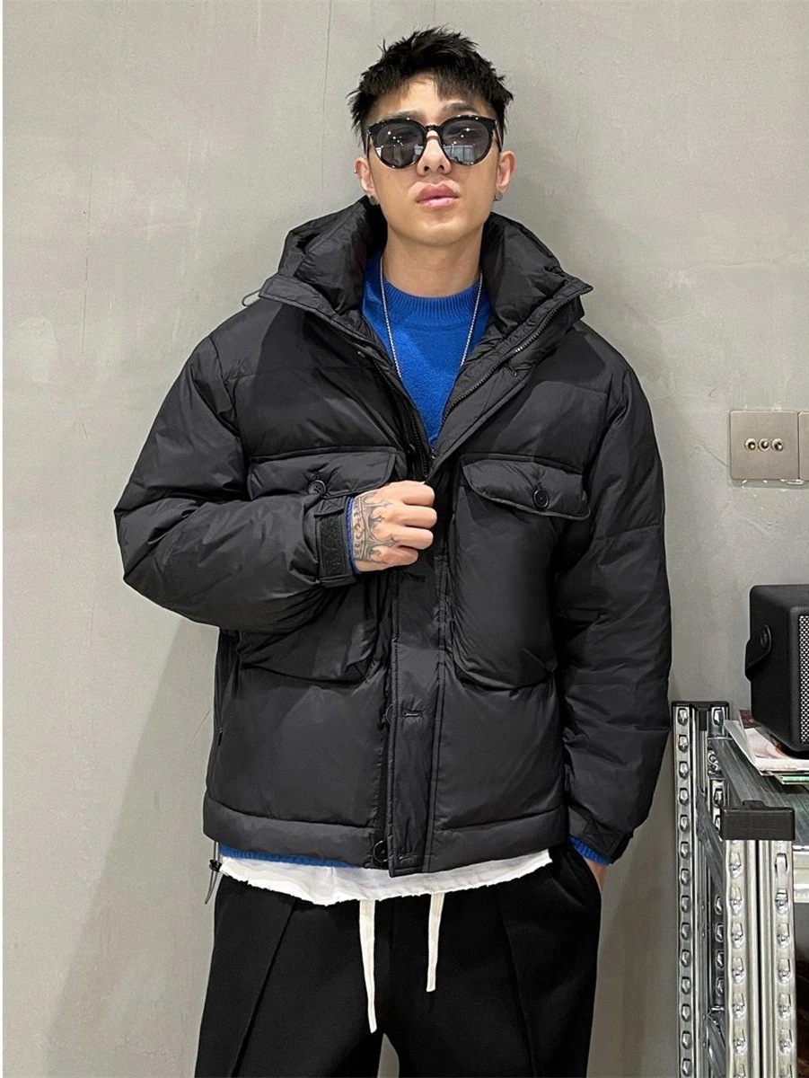 2025INS大人気 新作 冬 新しい カジュアル かっこいい メンズ フード付き 中綿コート アメリカ トレンド 流行り ダウンジャケット