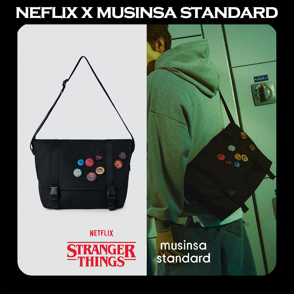 Netflix ストレンジャー・シングス 未知の世界xMusinsaStandard バッジ メッセンジャーバッグ