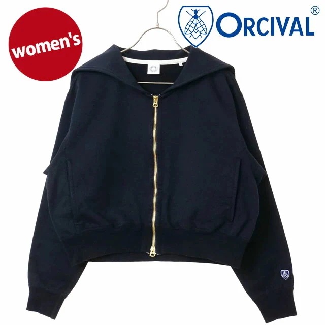 レディース ジップセーラー [OR-C0428-FWZ] トップス 長袖 ジップパーカー 日本製 ネイビー DK.NAVY 正規取扱店