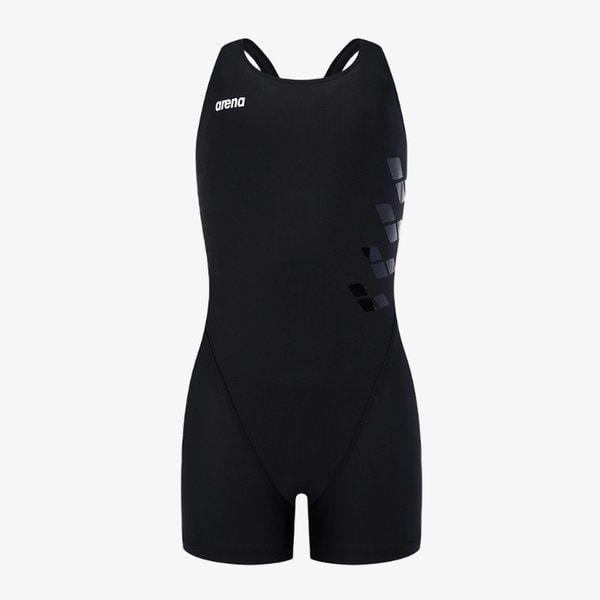 女児用屋内水着 アクセル 子供 3部丈 ハーフレングス レーサーバック (A5SG1GL10BLK)