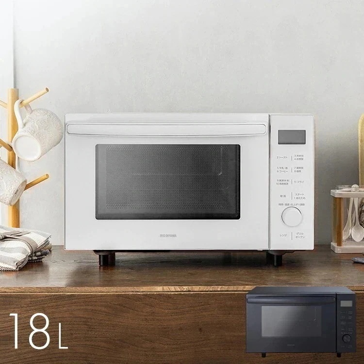 オーブンレンジ18L MO-F1809 ホワイト アッシュ アイリスオーヤマ メガ割[安心延長保証対象]