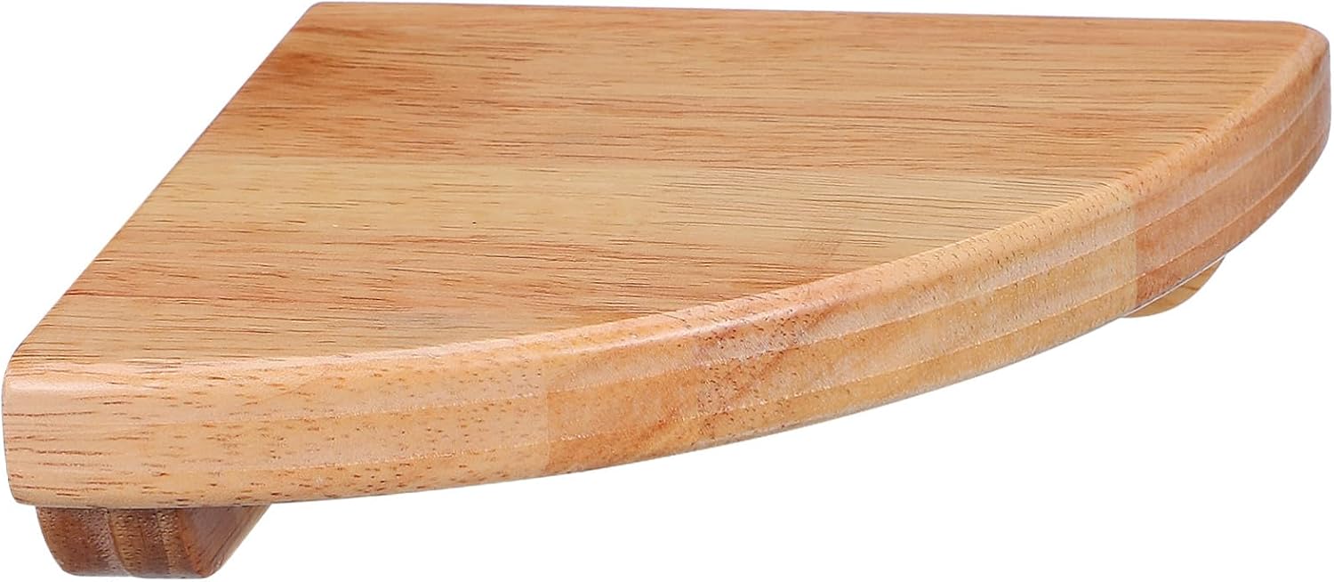 扇形壁掛け収納ラック 木製 15×15×4cm 寝室・バスルーム・リビング対応