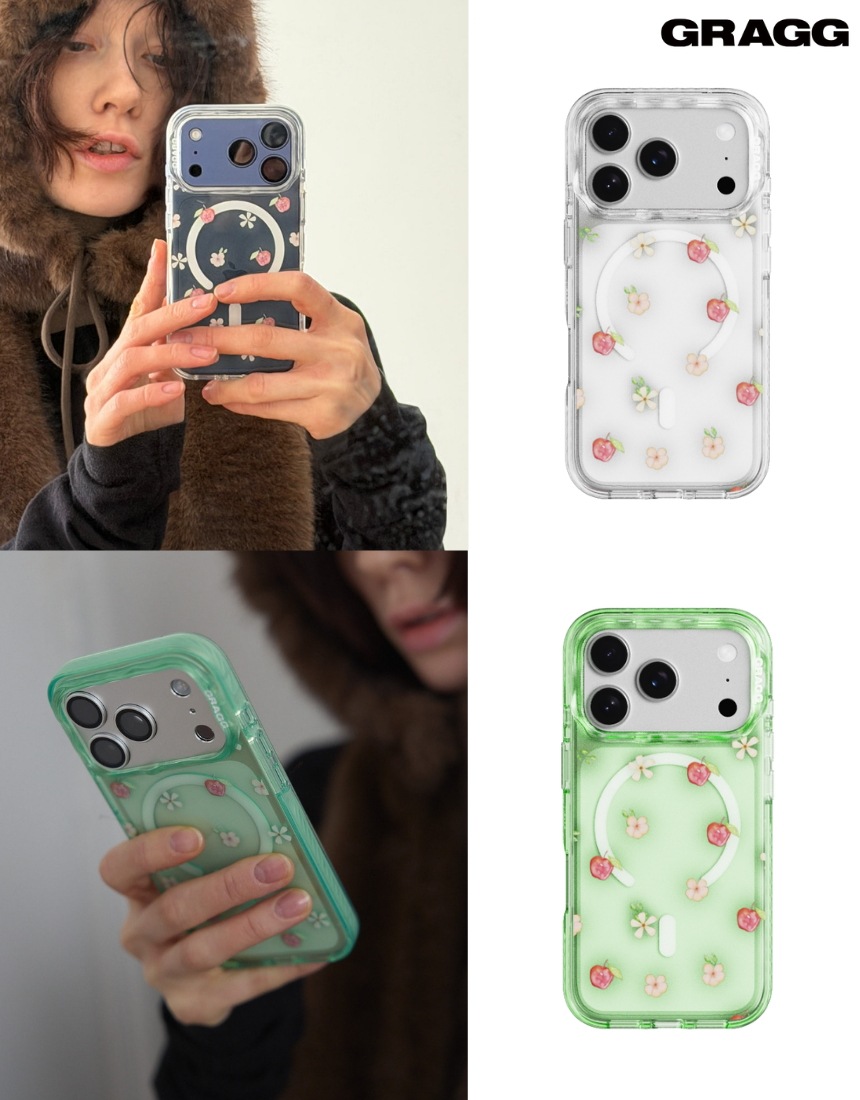 韓国限定 韓国人気 SNS流行 トレンド アクセサリー iPhone 17 MAGSAFE LAYERS FRAME CASE BLOOM APPLE (2色)