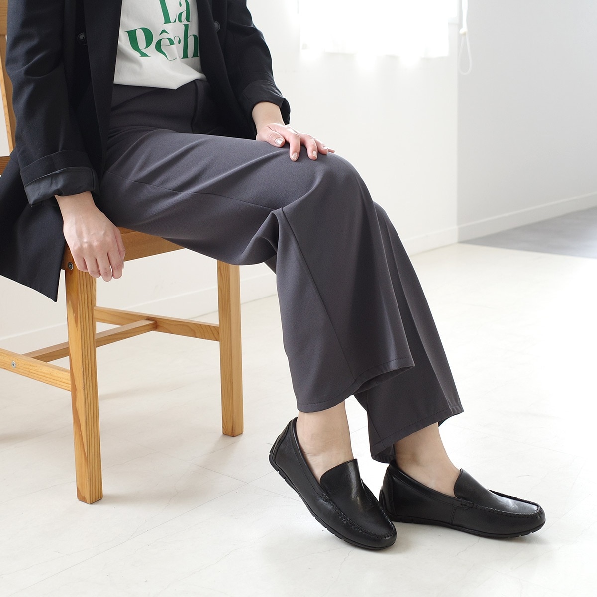 インヒールローファー レディース