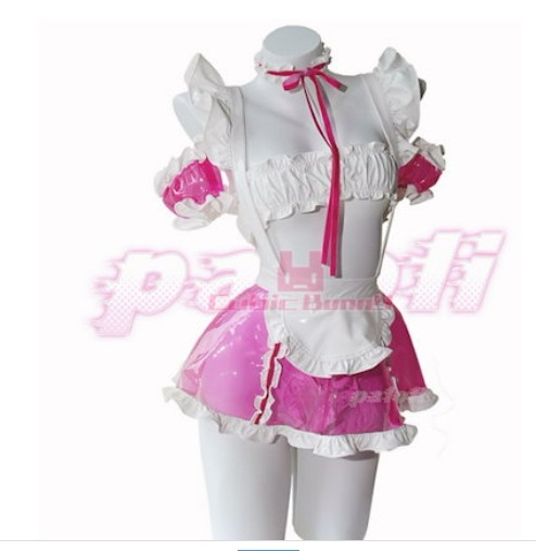 チューブトップエナメルエプロンミニメイドコスプレ衣装