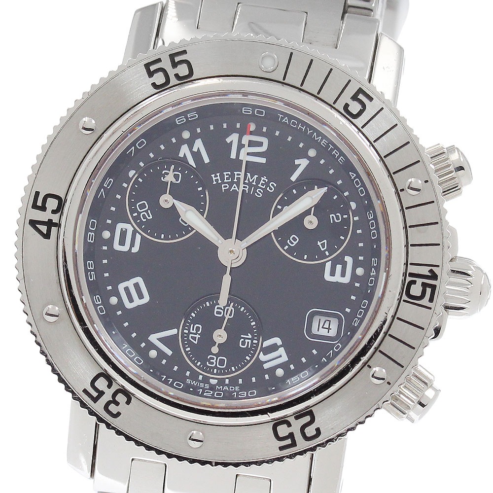 エルメス HERMES CL2.310 クリッパーダイバー クロノグラフ クォーツ レディース _954724【中古】
