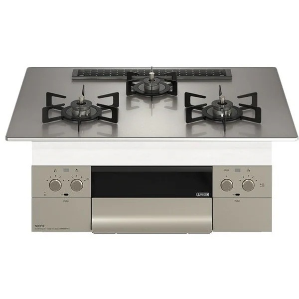 ビルトインガスコンロ 都市ガス用 3口 両側強火力 75cmタイプ N3WU2PWASKSTEC-13A Orche S-FLAT